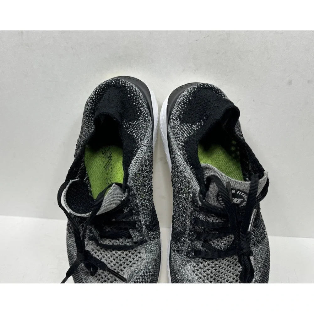 Nike‎ Free RN Flyknit 2018 Men's Size 7.5 Running Shoes Black White Oreo